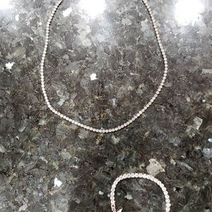 Cz round necklaces and bracelets set